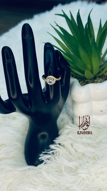 خاتم زركون دائري ابيض